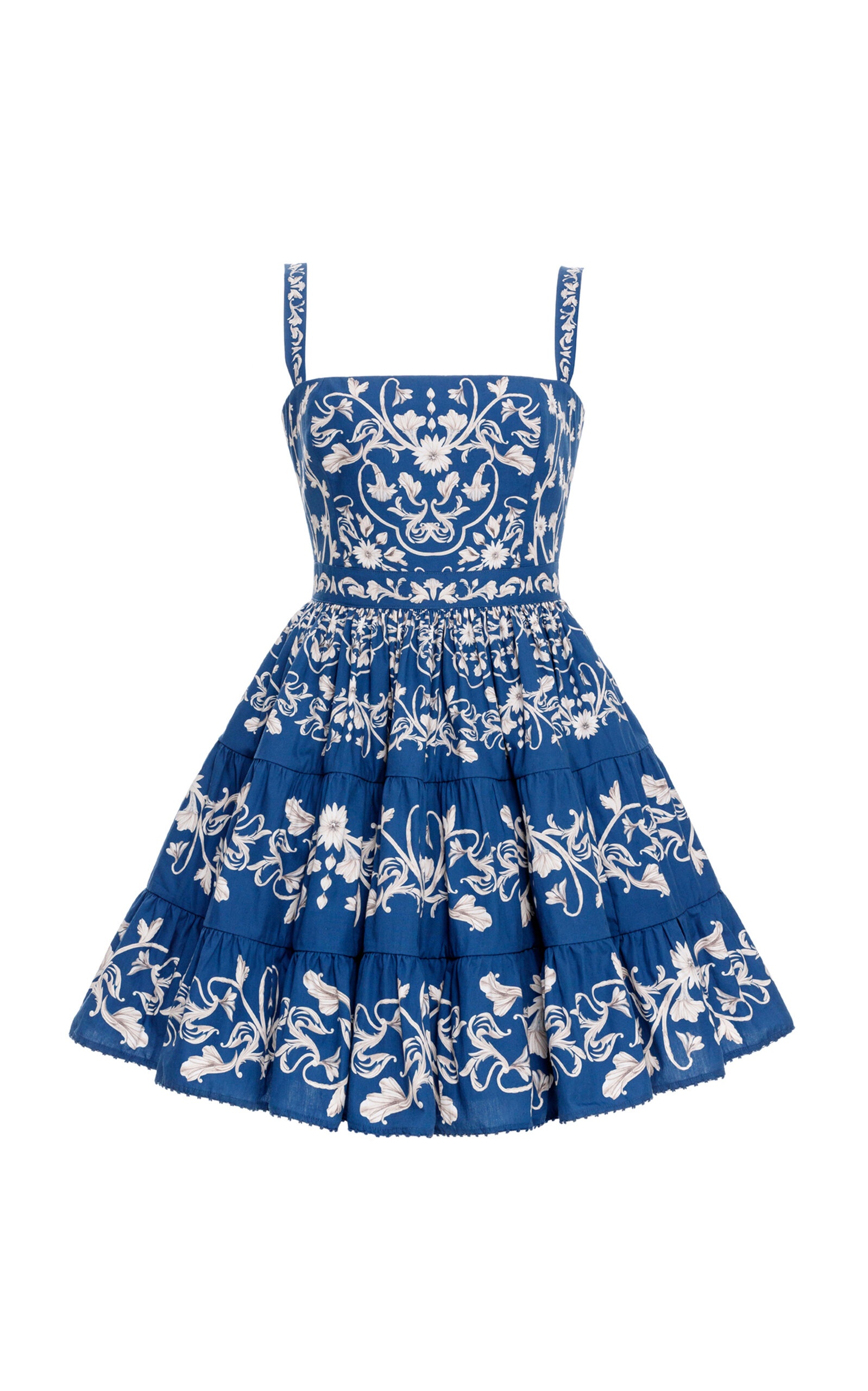 Lima Embroidered Cotton Mini Dress blue - 1