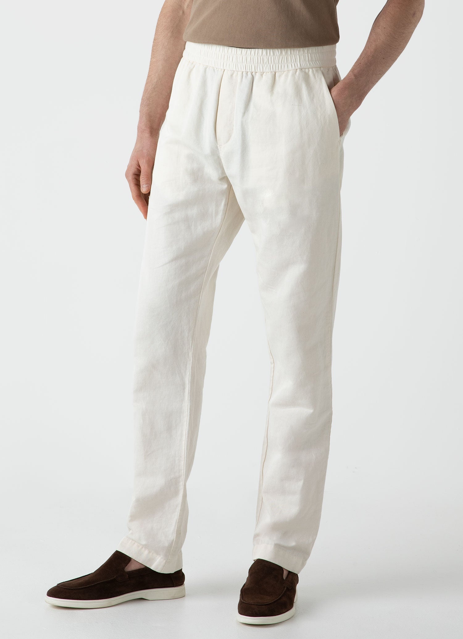 Undyed Cotton Linen Drawstring Trouser - 3
