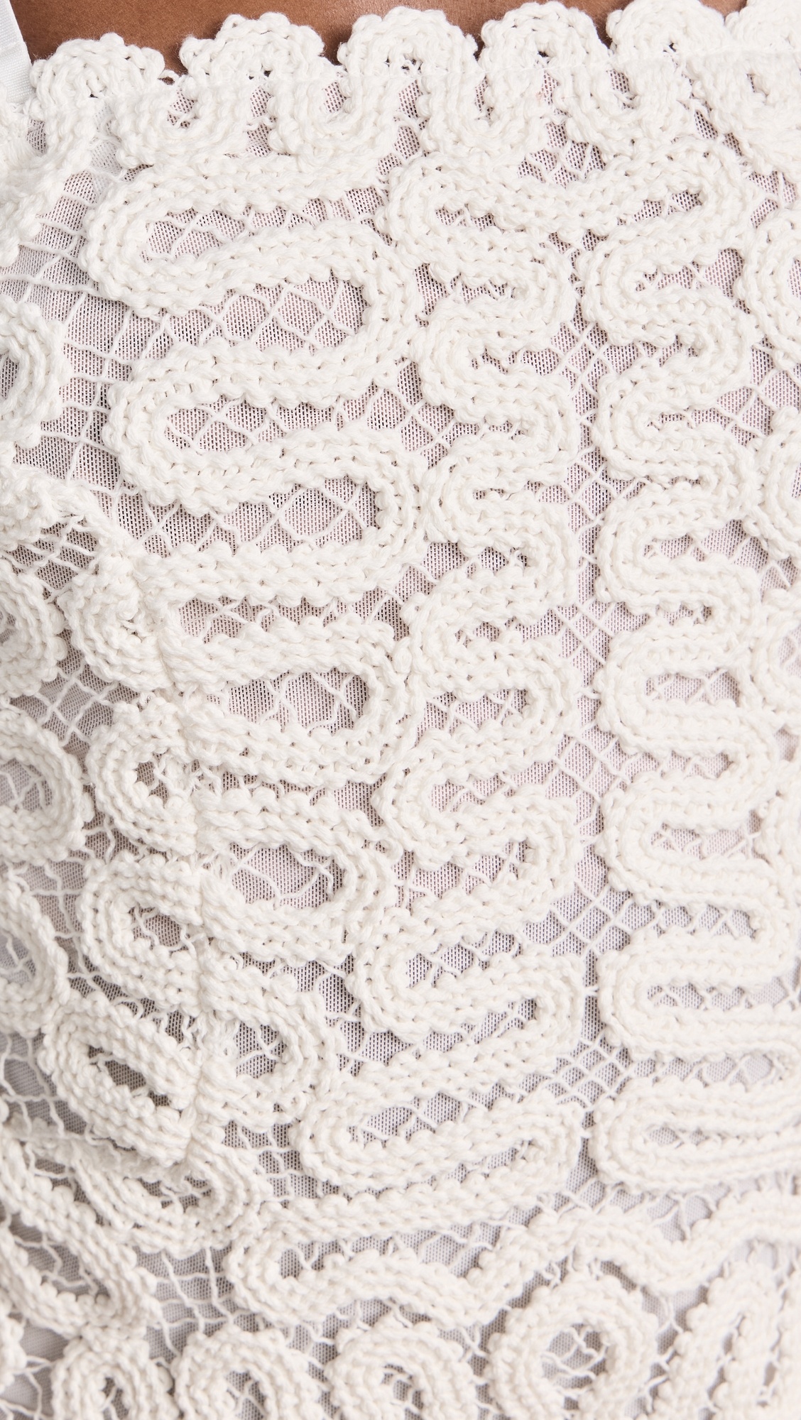 Elise Cage Crochet Embroidery Midi Dress - 5
