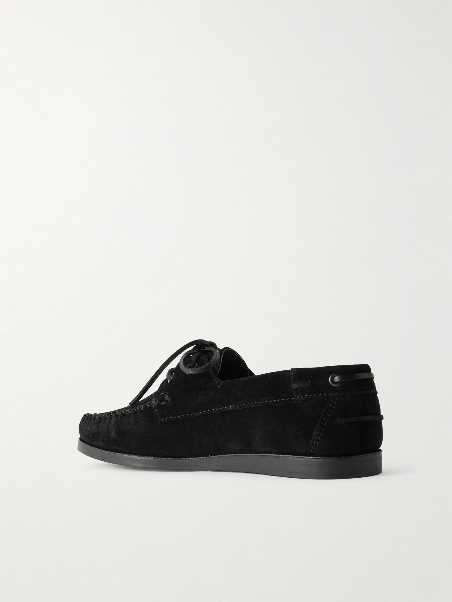 Suede Boat Shoes Black - 4
