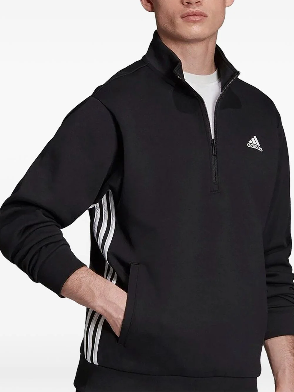 logo zip-neck sweatshirt - 1