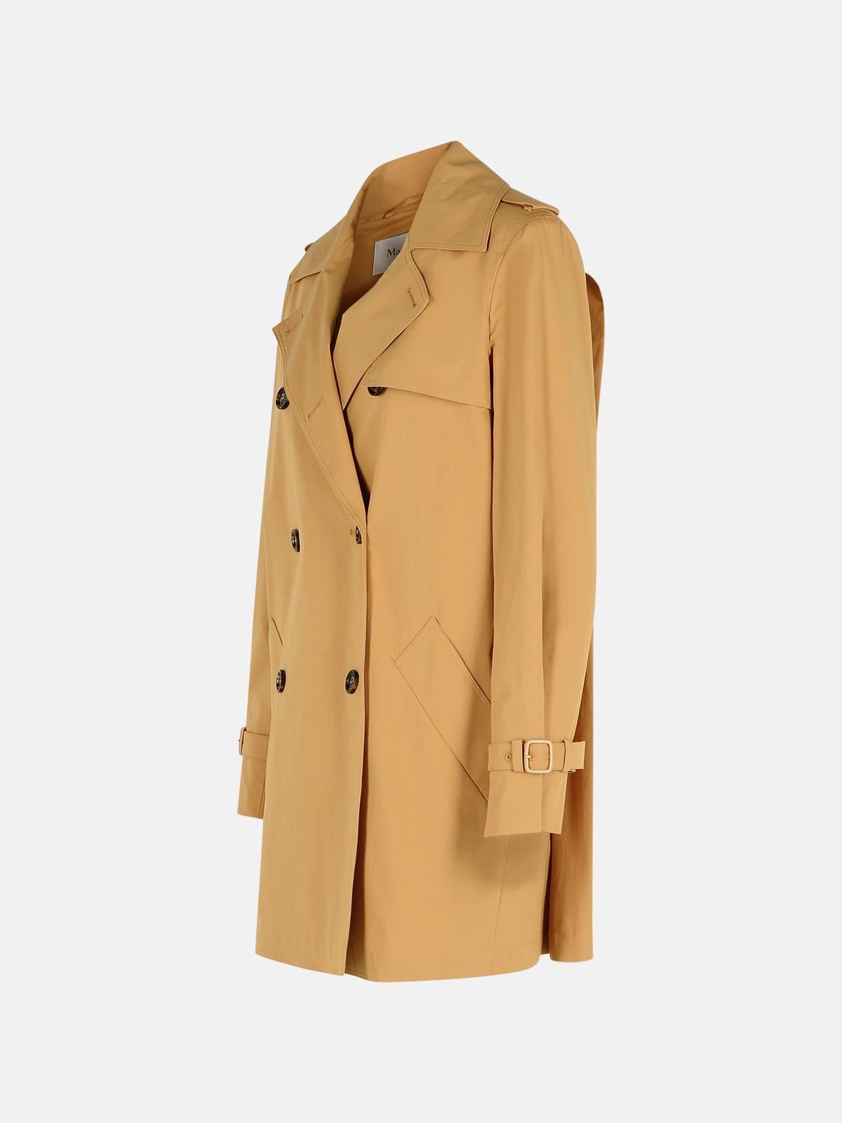'LANDA' BLACK COTTON TRENCH COAT - 2