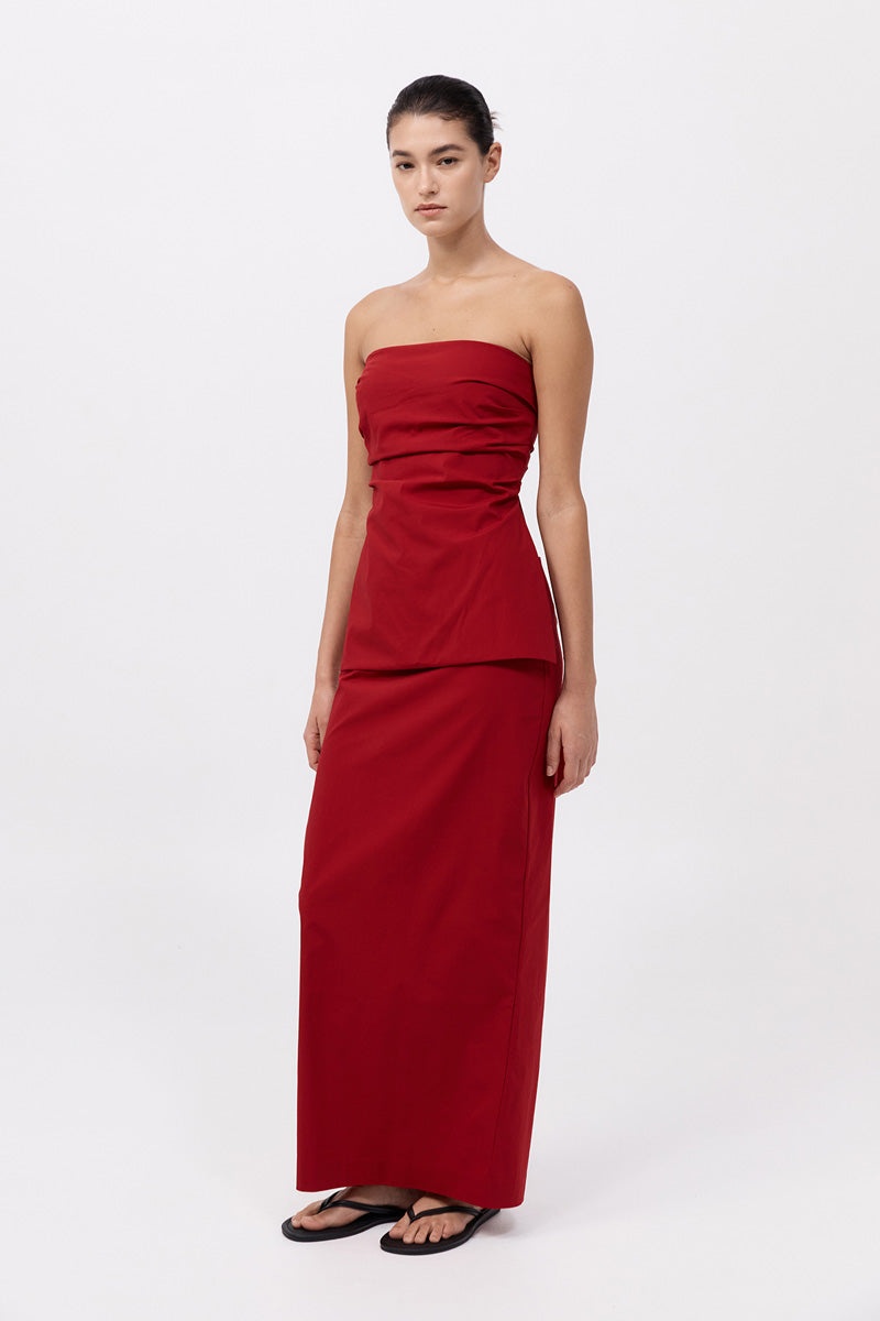 Strapless Tie Back Top - Rosso - 2