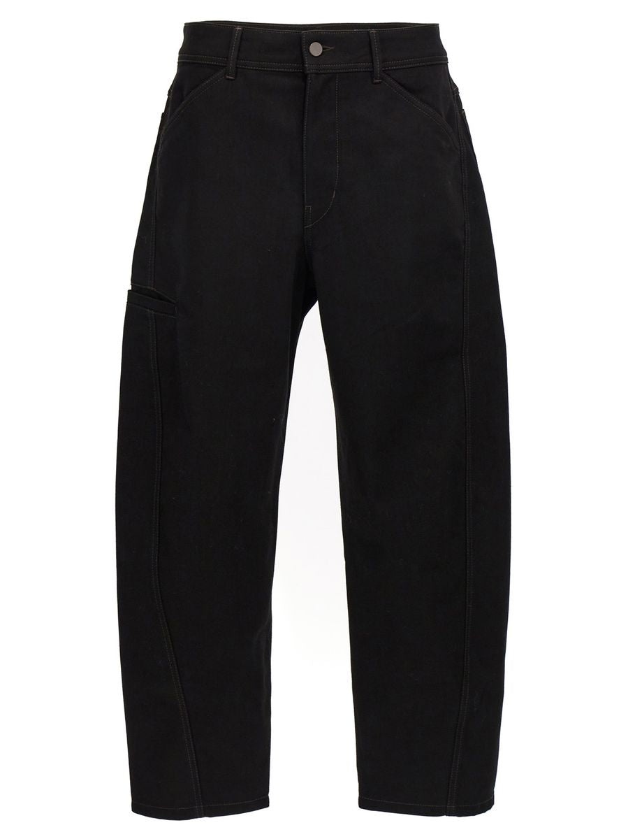 【LEMAIRE】TWISTED CHINO PANTS BLACK 48 Lemaire Lemaire 'Twisted Workwear' Pants | baltini | REVERSIBLE