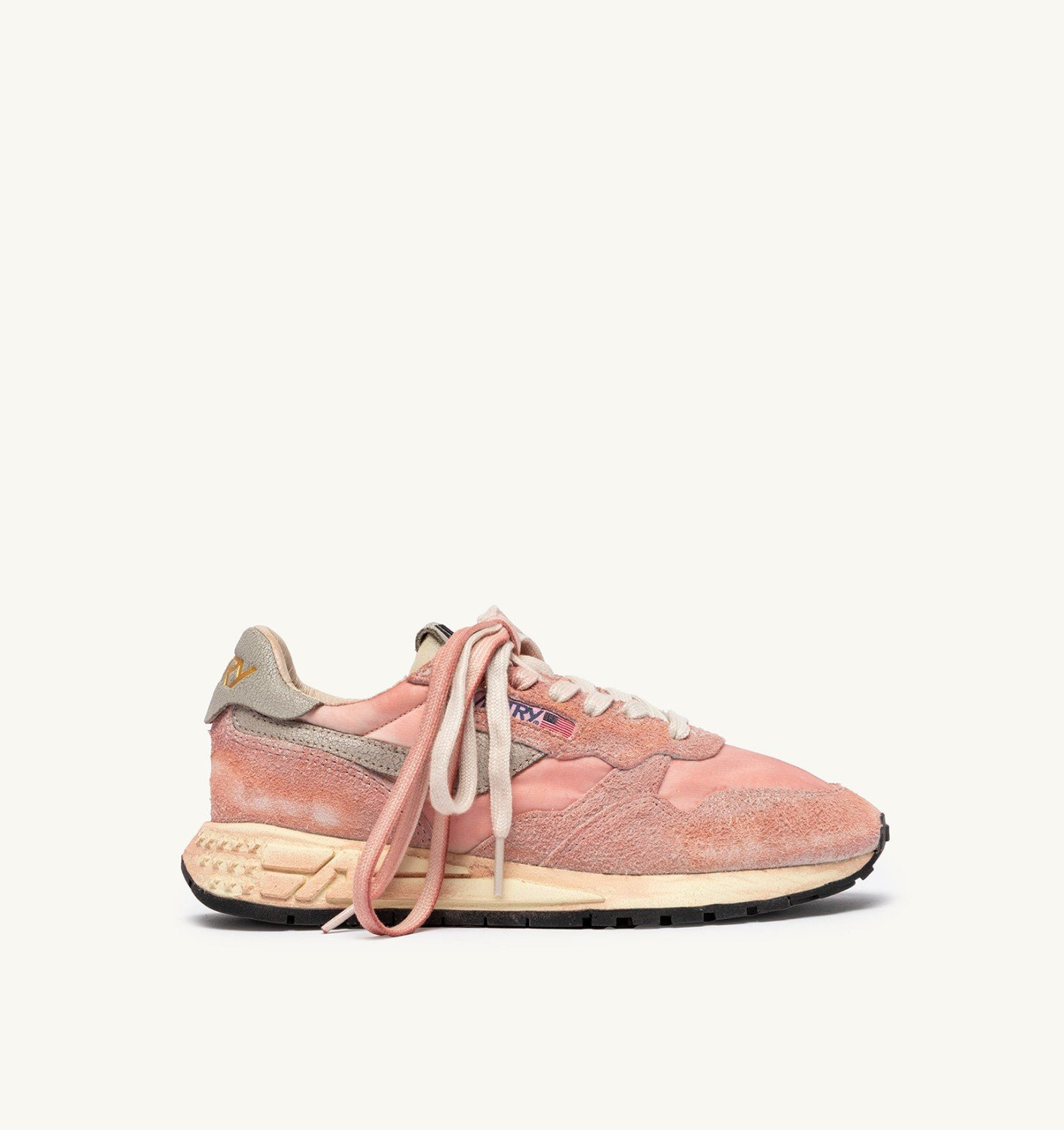 REELWIND SNEAKERS SUPER VINTAGE IN NYLON AND SUEDE COLOR PINK - 1