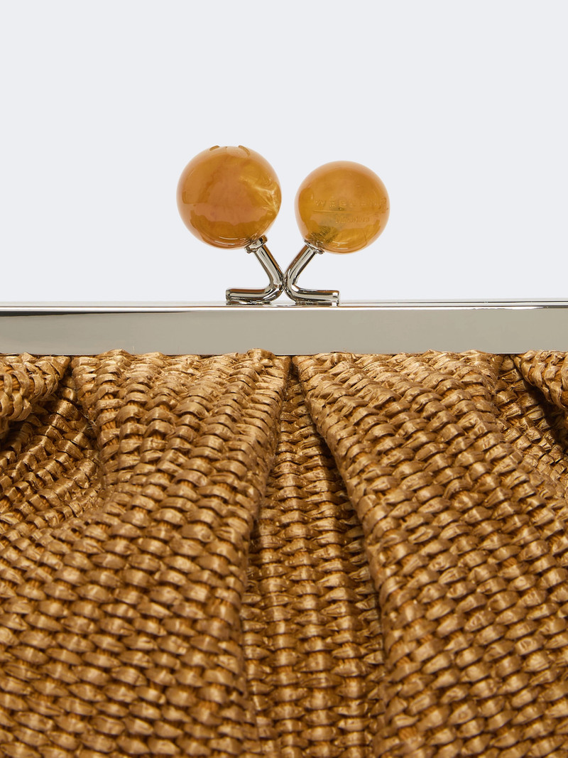 PALMAS Small raffia-effect Pasticcino Bag - TANGERINE 4