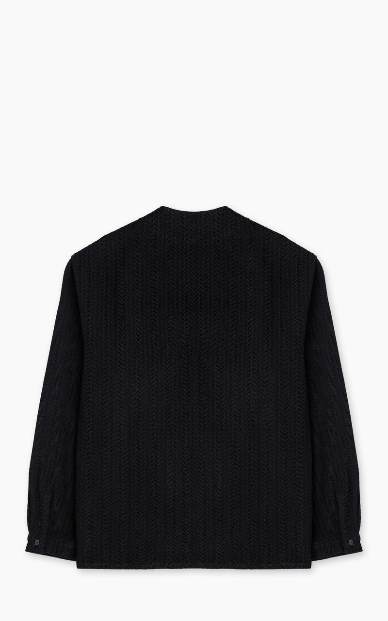 NAKED & FAMOUS DENIM WISE GUY SHIRT BLACK SUGIAYA 3