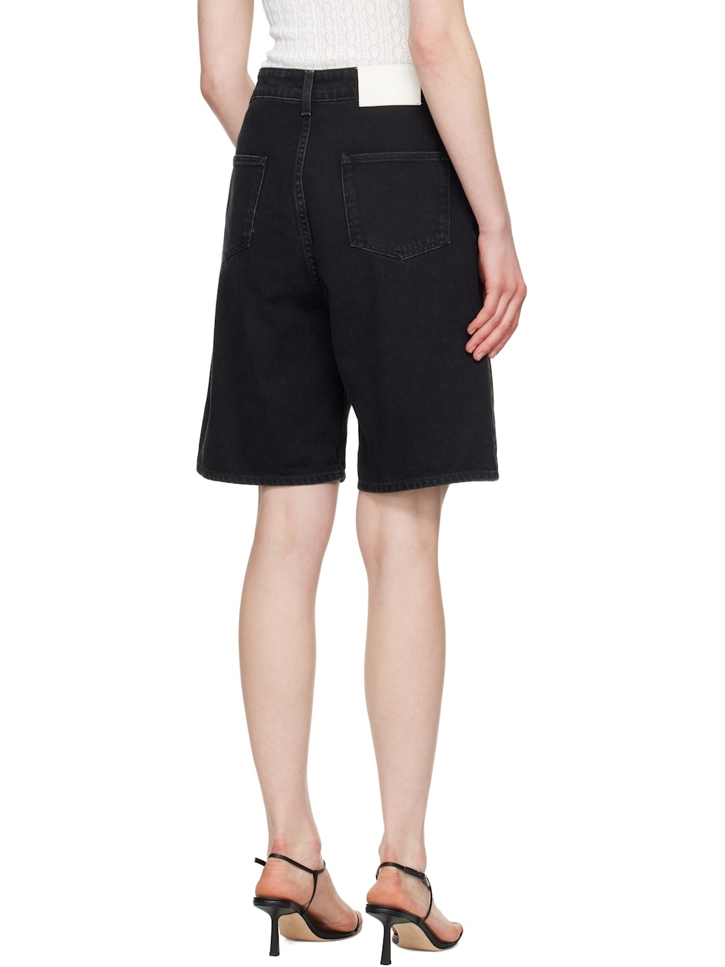 Black Isu Denim Shorts - 3