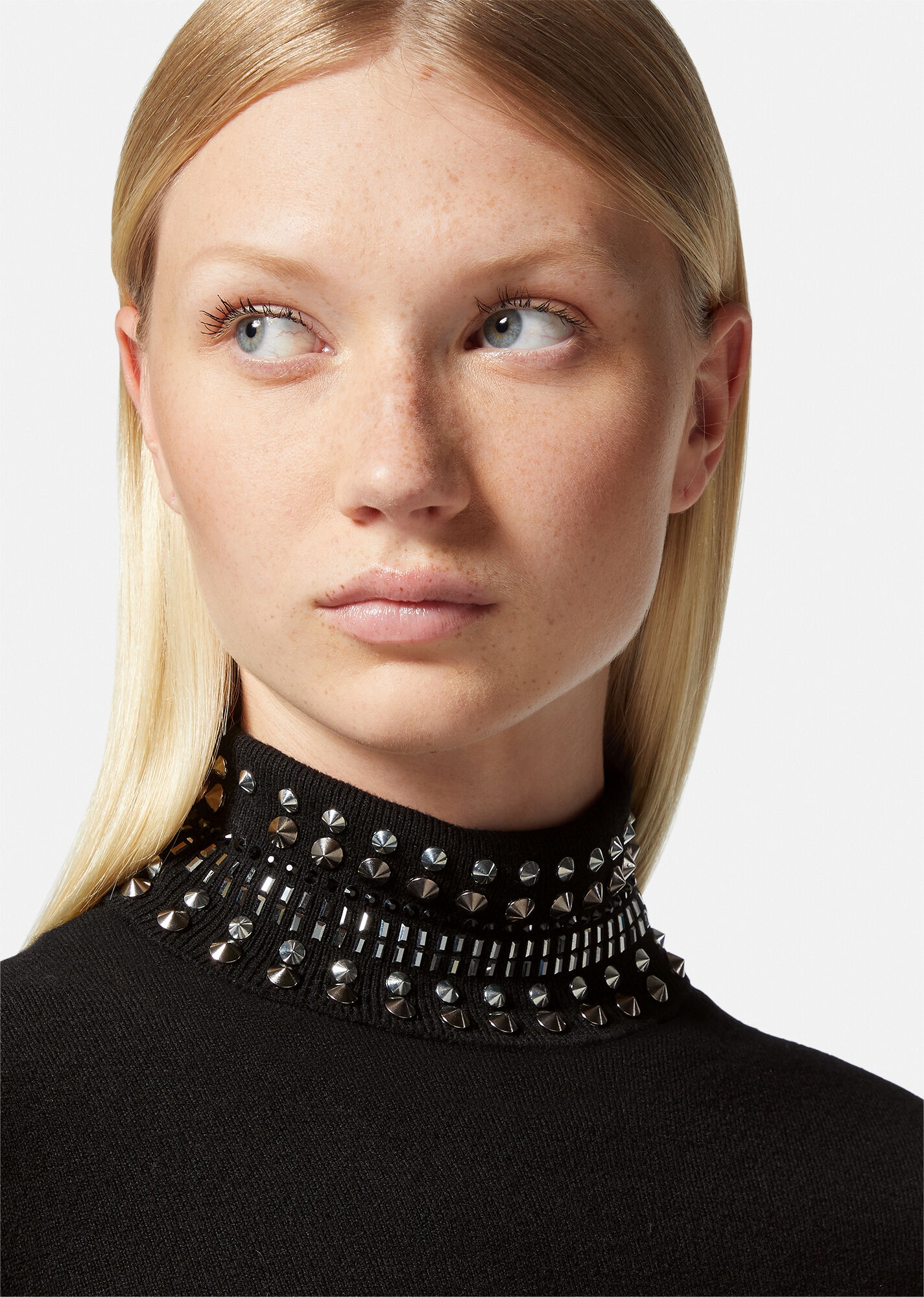 Spiked Turtleneck Knit Sweater - 5