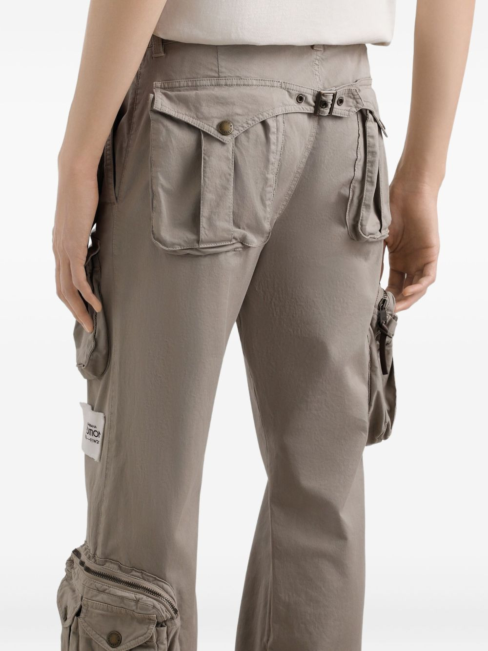 cotton blend cargo trousers - 5