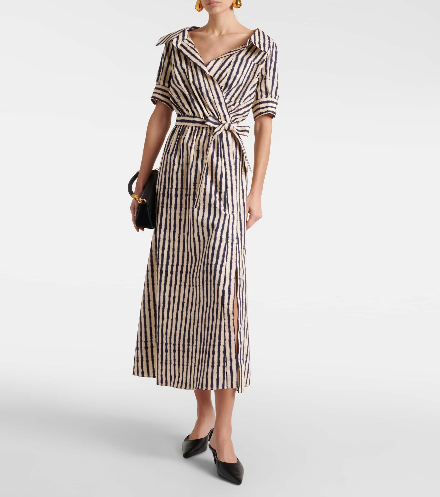 Lydia off-shoulder cotton-blend midi dress - 2