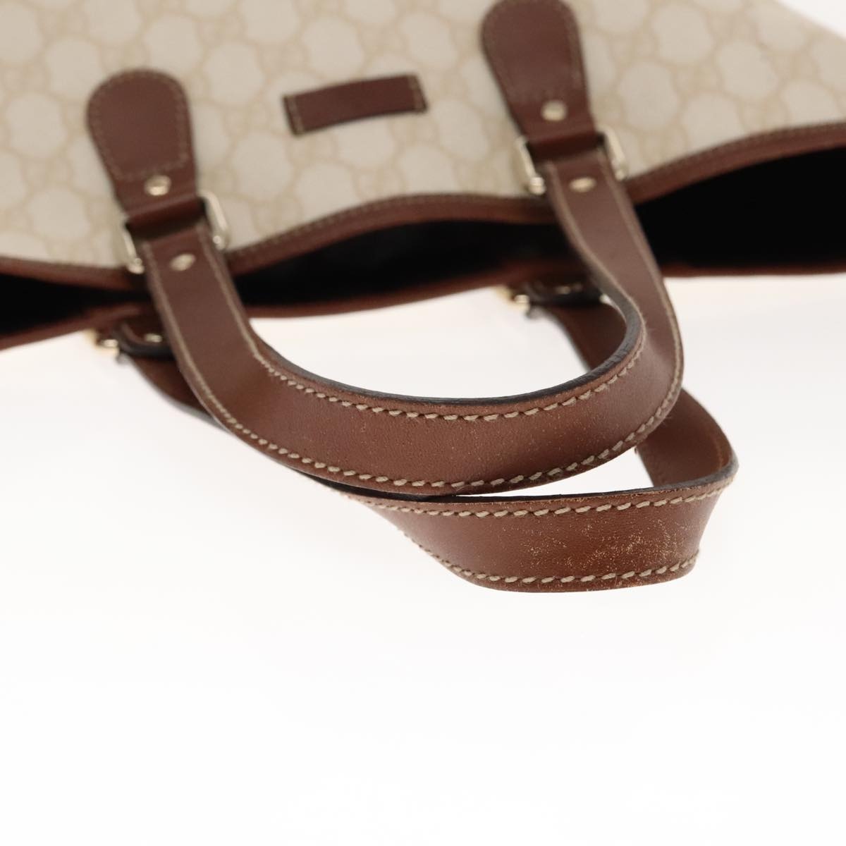 GUCCI GG Supreme Tote Bag Pvc Leather Gold White - 7