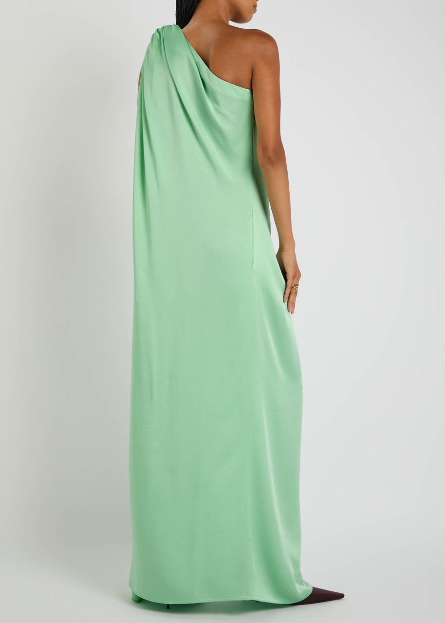 Stella Mccartney Crystal-embellished One-shoulder Satin Gown - 3