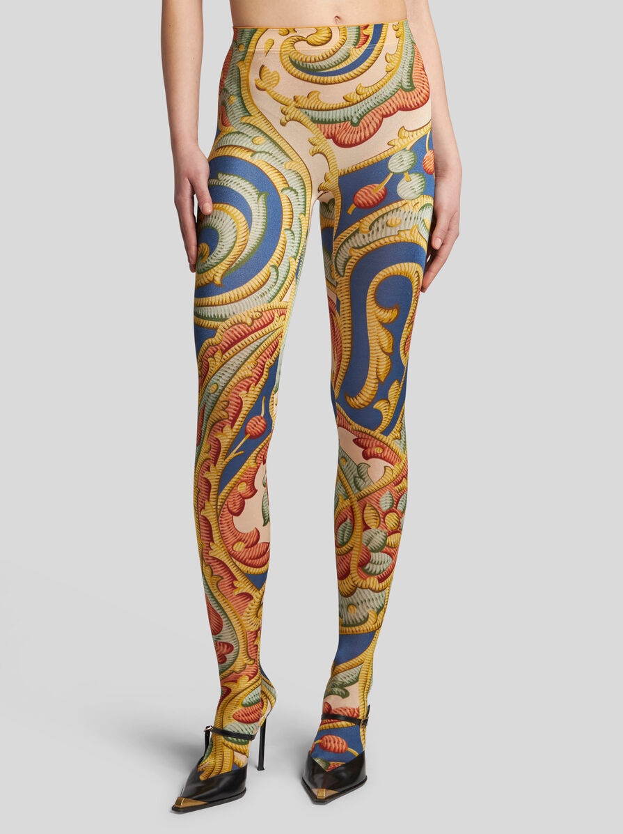 BAROQUE PAISLEY TIGHTS - 2