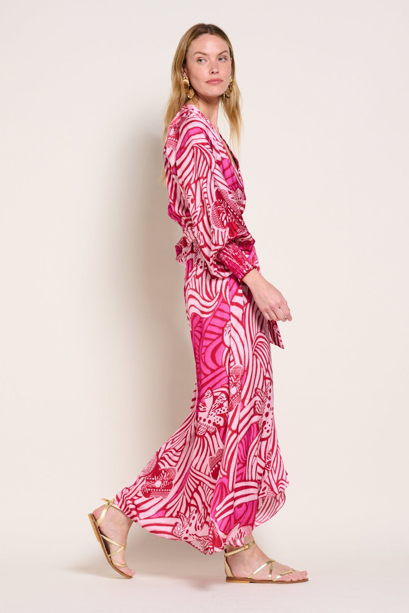 Poupette St Barth Long Dress Kristen - Pink Japonism outlook