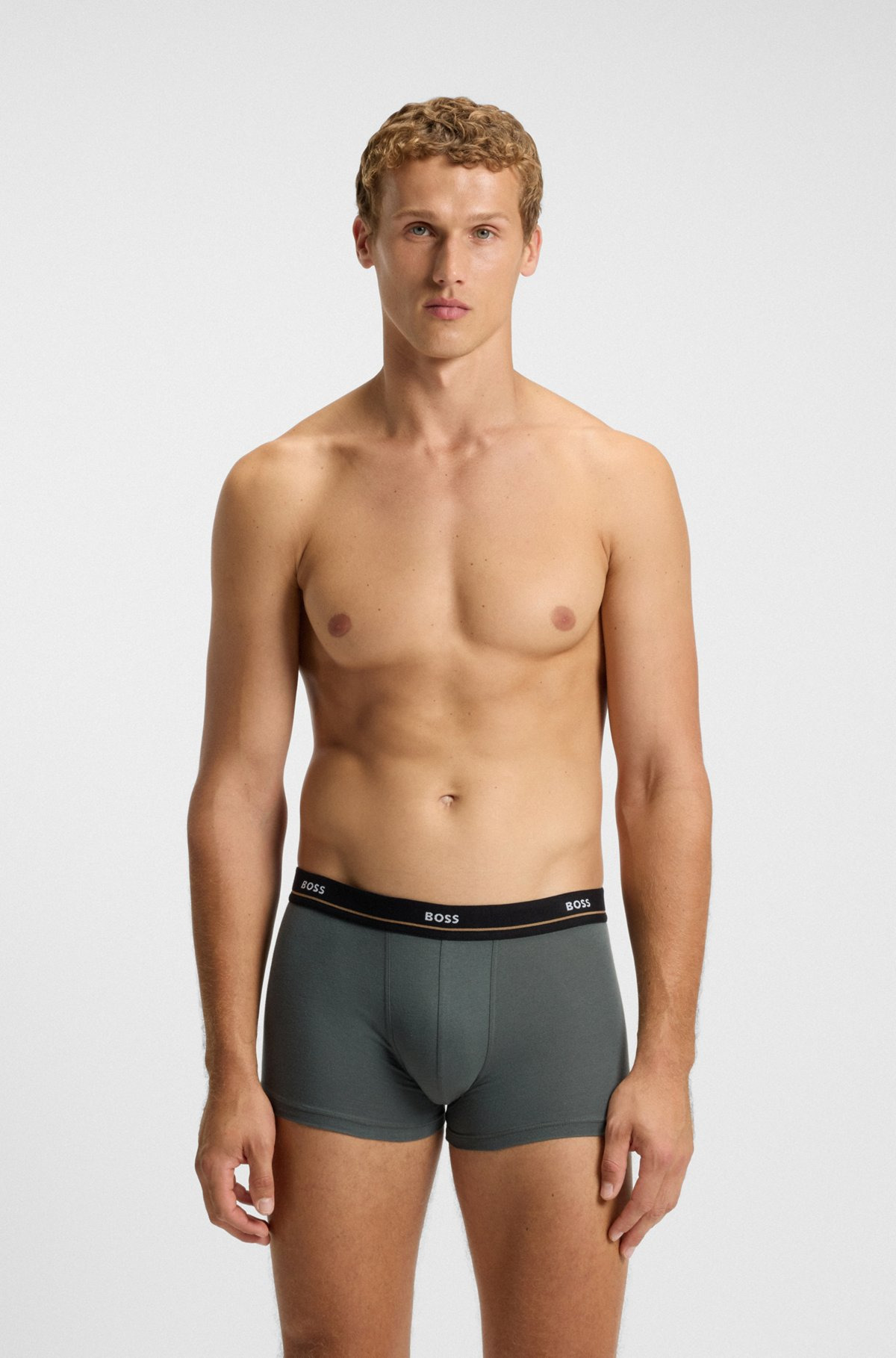FIVE-PACK OF STRETCH-COTTON TRUNKS WITH LOGO WAISTBANDS - 7