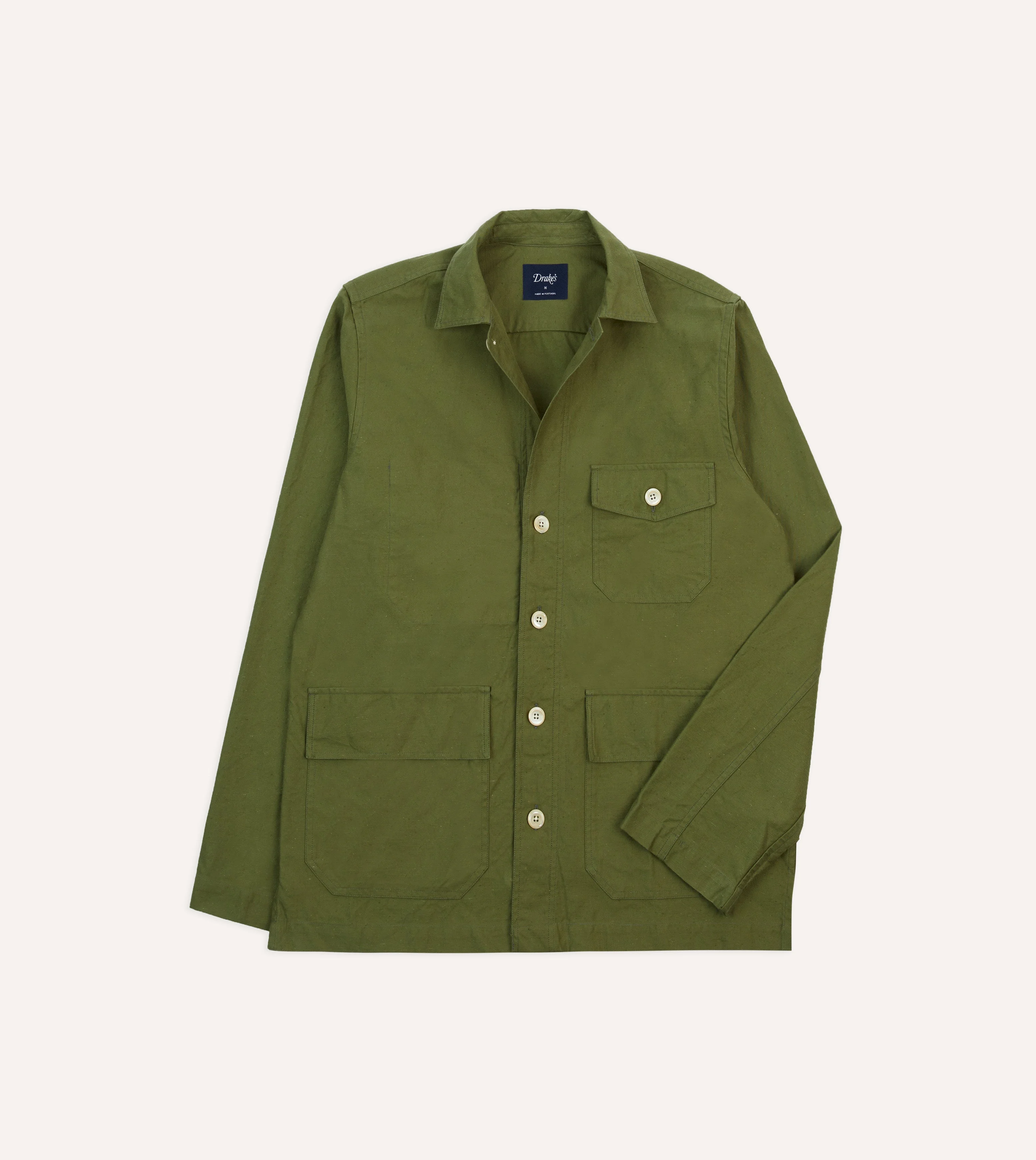 Olive Cotton Overshirt - 1