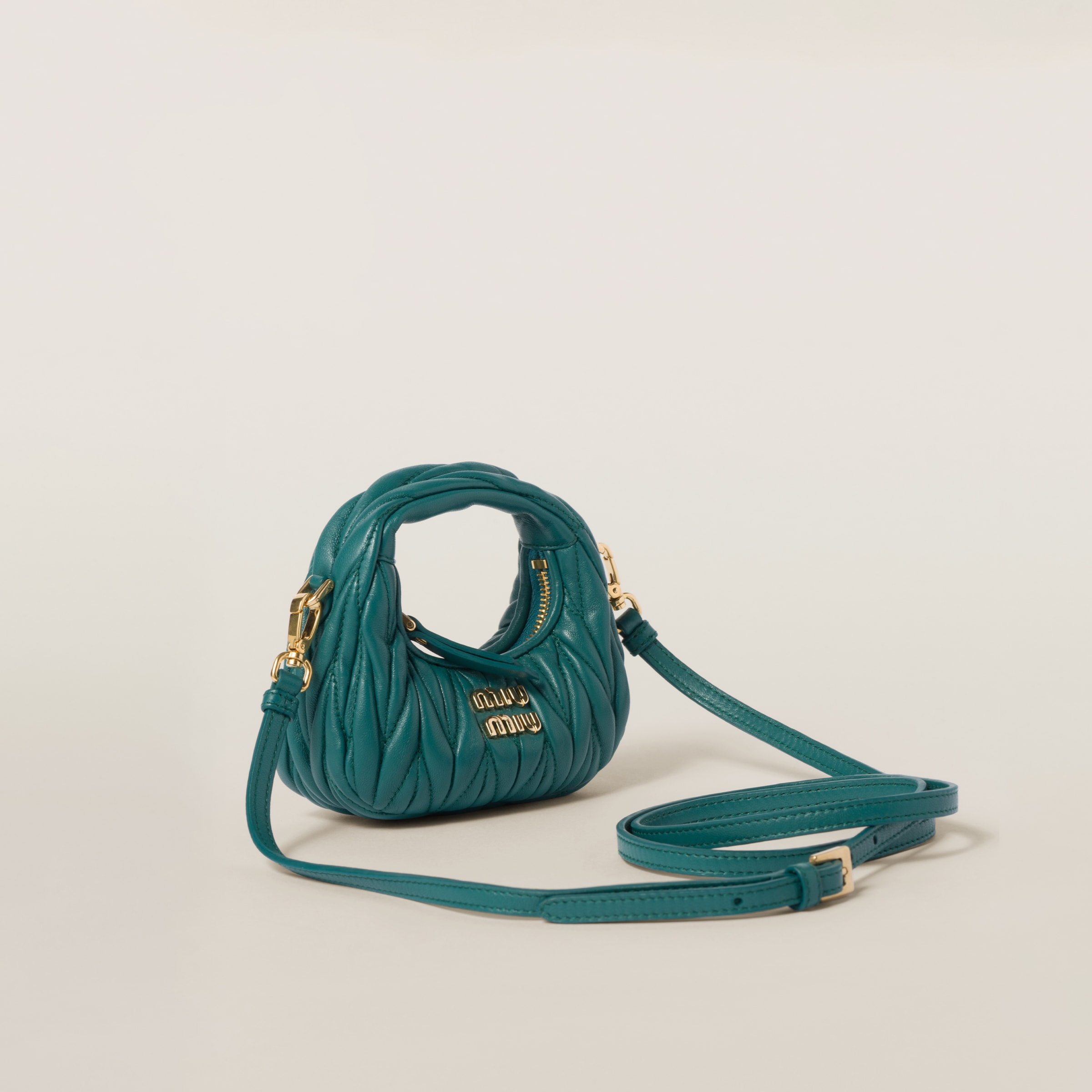 Wander matelassé nappa leather mini hobo pouch - 3