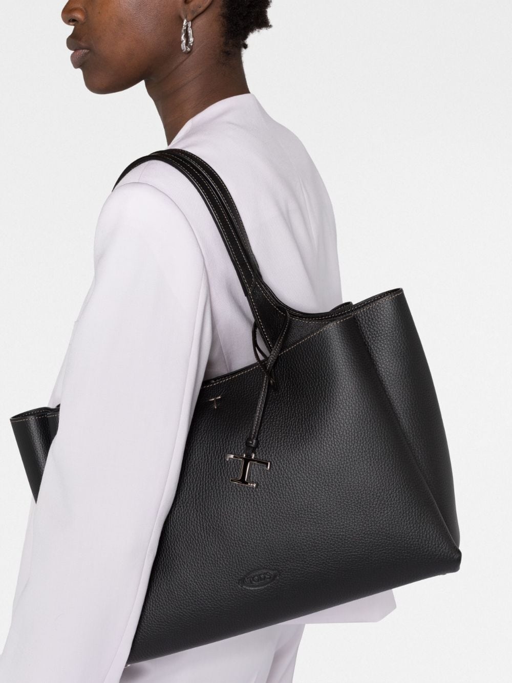 T-pendant leather tote bag - 3