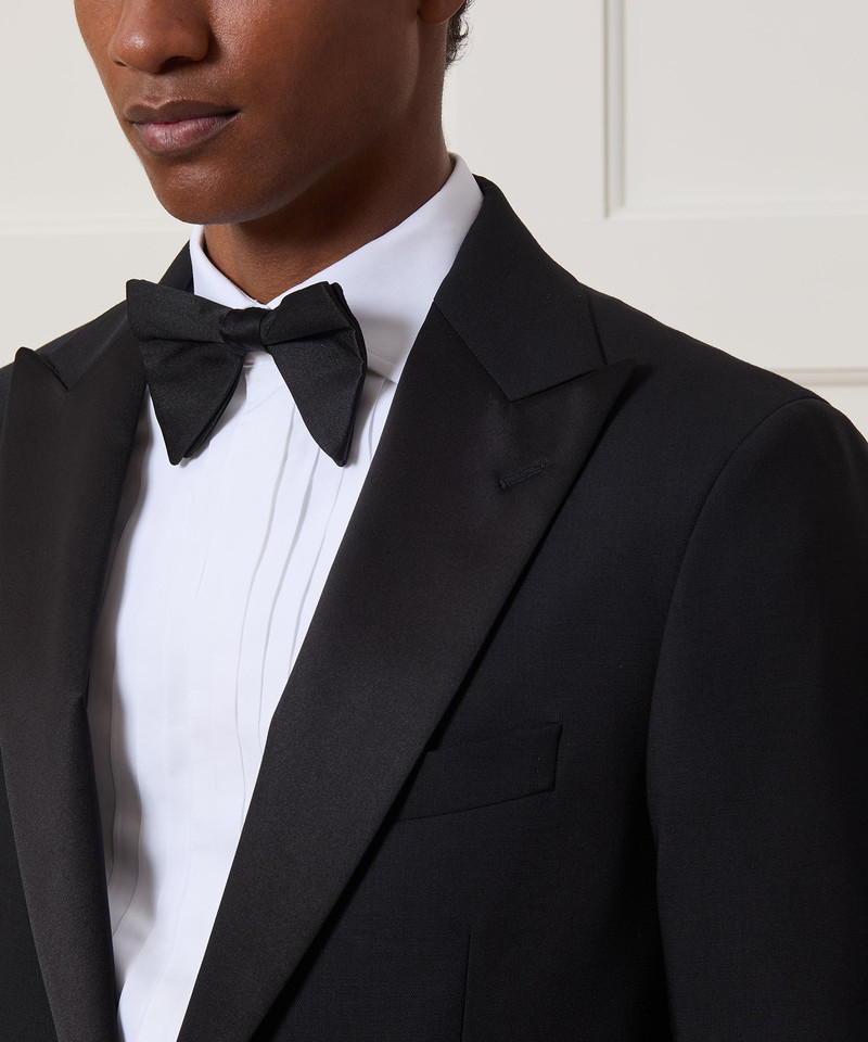 Italian Cotton Wide Pleat Spread Collar Tuxedo Shirt 3