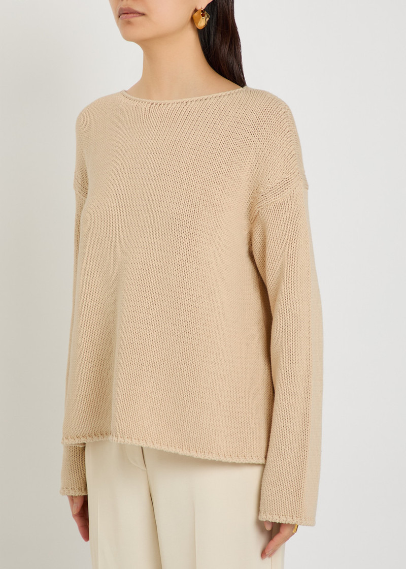 Another Tomorrow Another Tomorrow Draped Ribbed Cotton-knit Jumper outlook