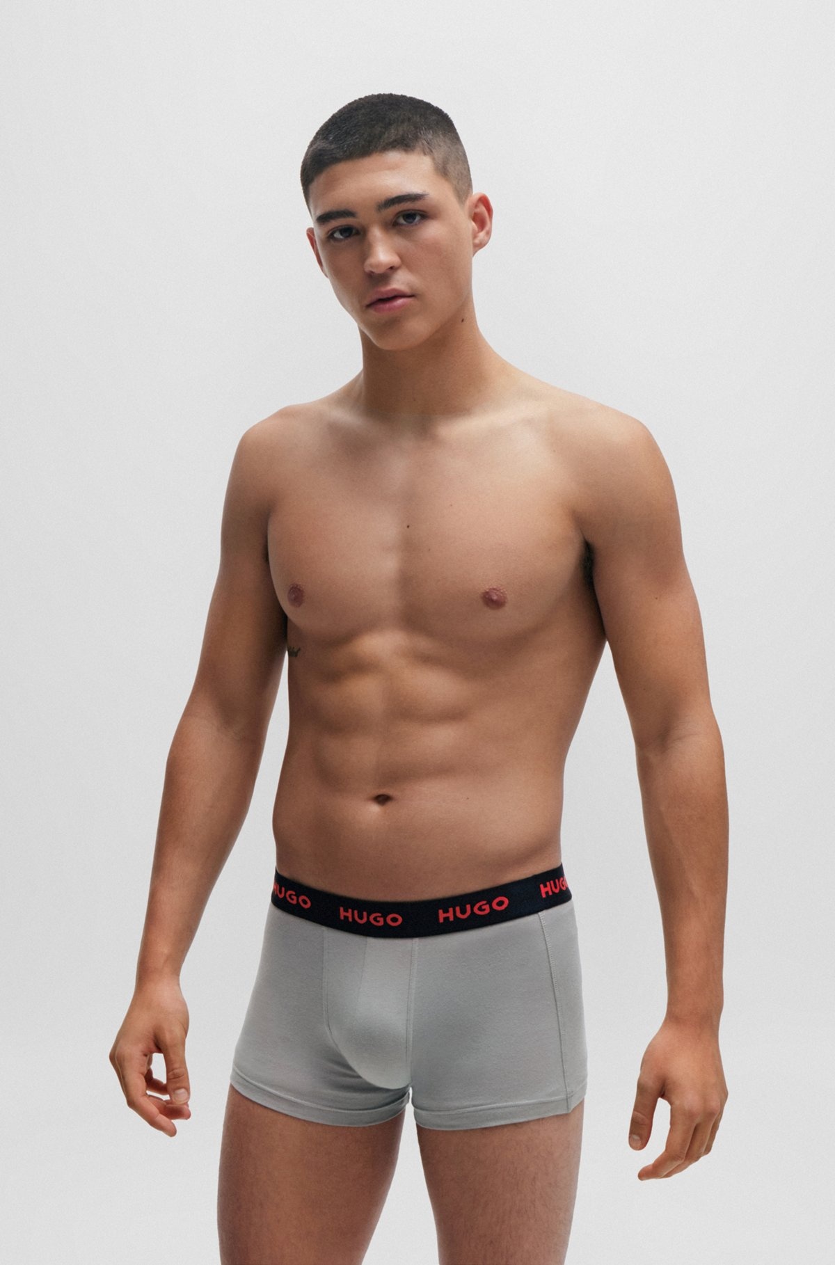 TRIPLE-PACK OF STRETCH-COTTON TRUNKS WITH LOGO WAISTBANDS - 7
