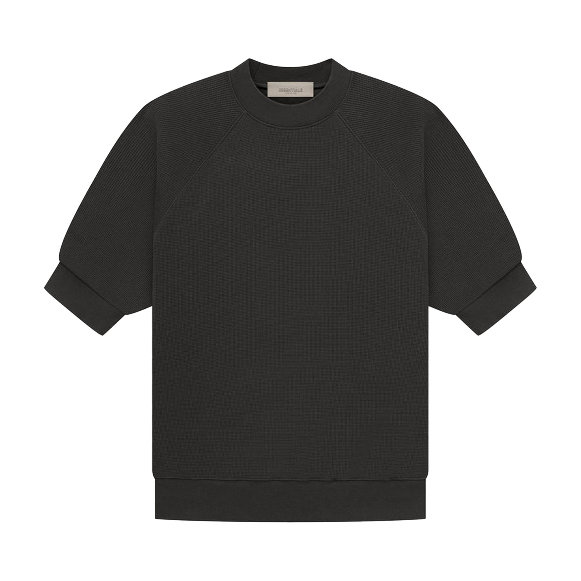 Fear of God Essentials Short-Sleeve Waffle Sweatshirt 'Off Black' - 1
