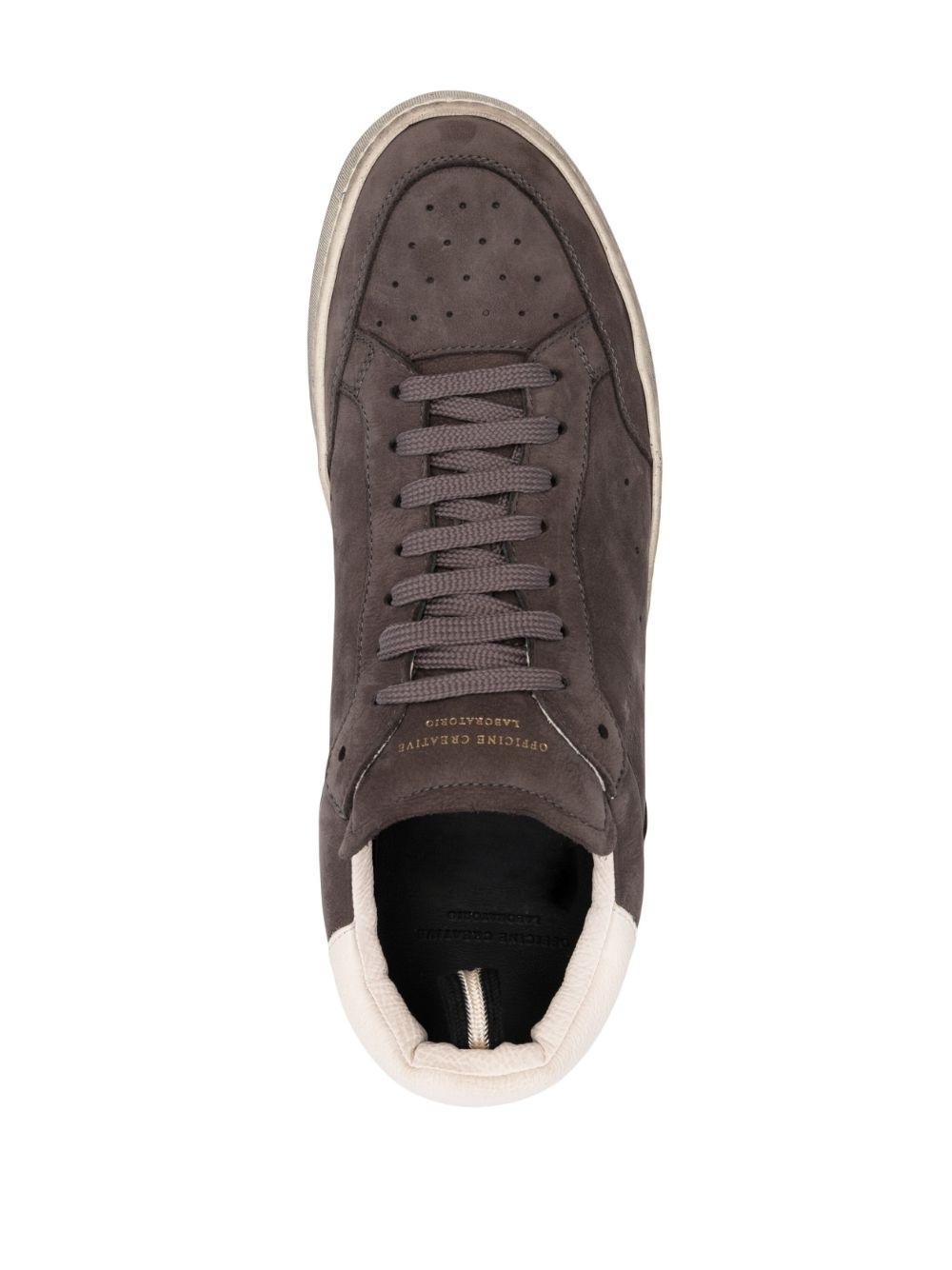 low-top leather sneakers - 4