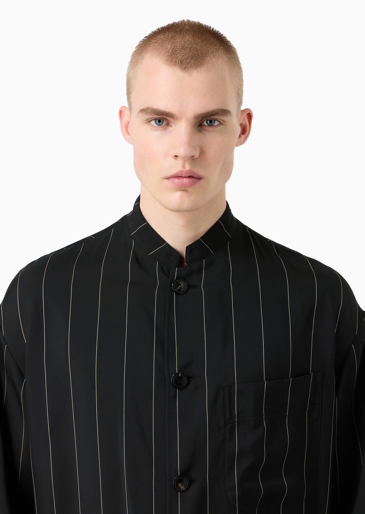 Single-breasted jacket in pinstriped viscose - 5