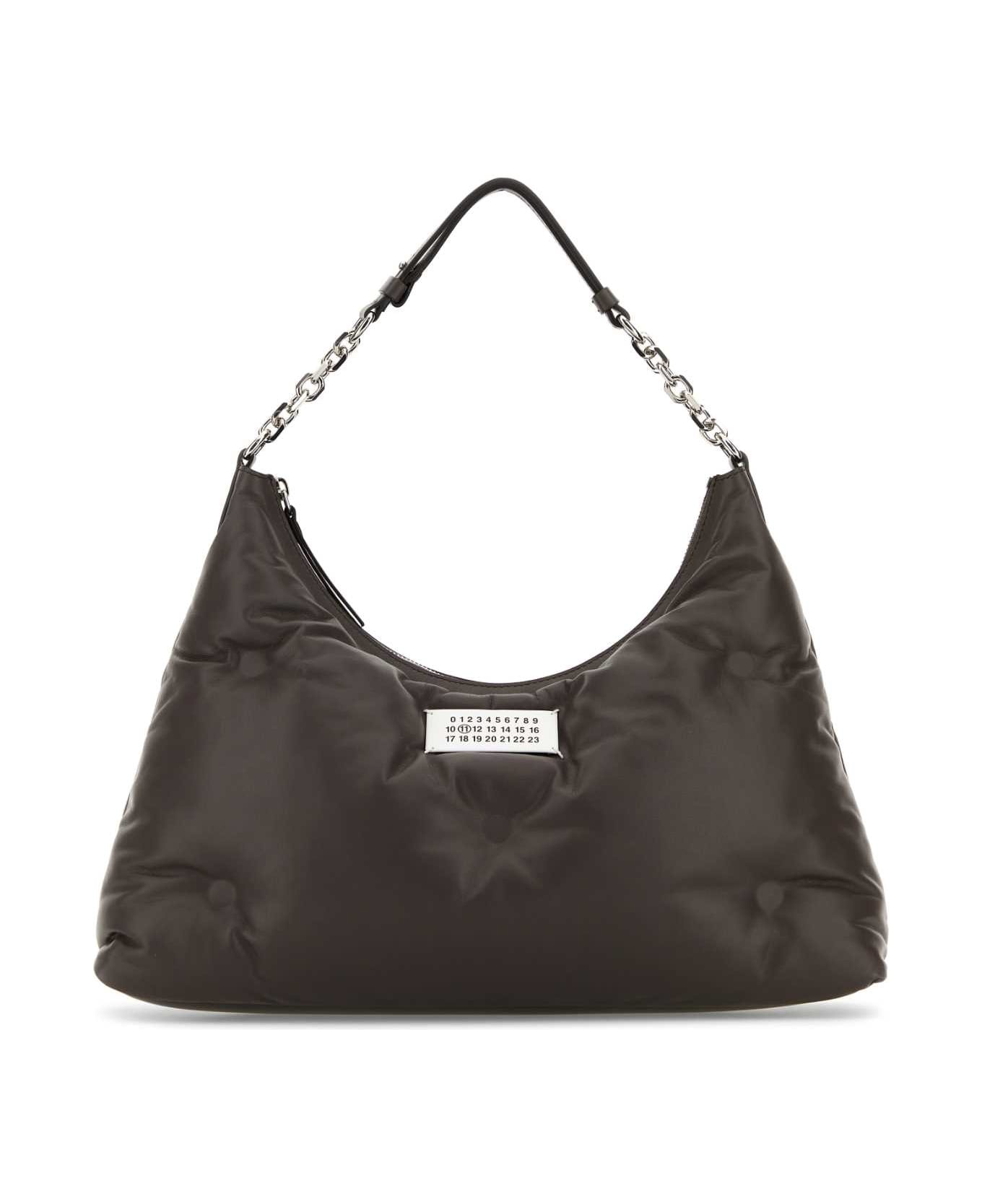 Brown Nappa Leather Medium Glam Slam Hobo Shoulder Bag - 1