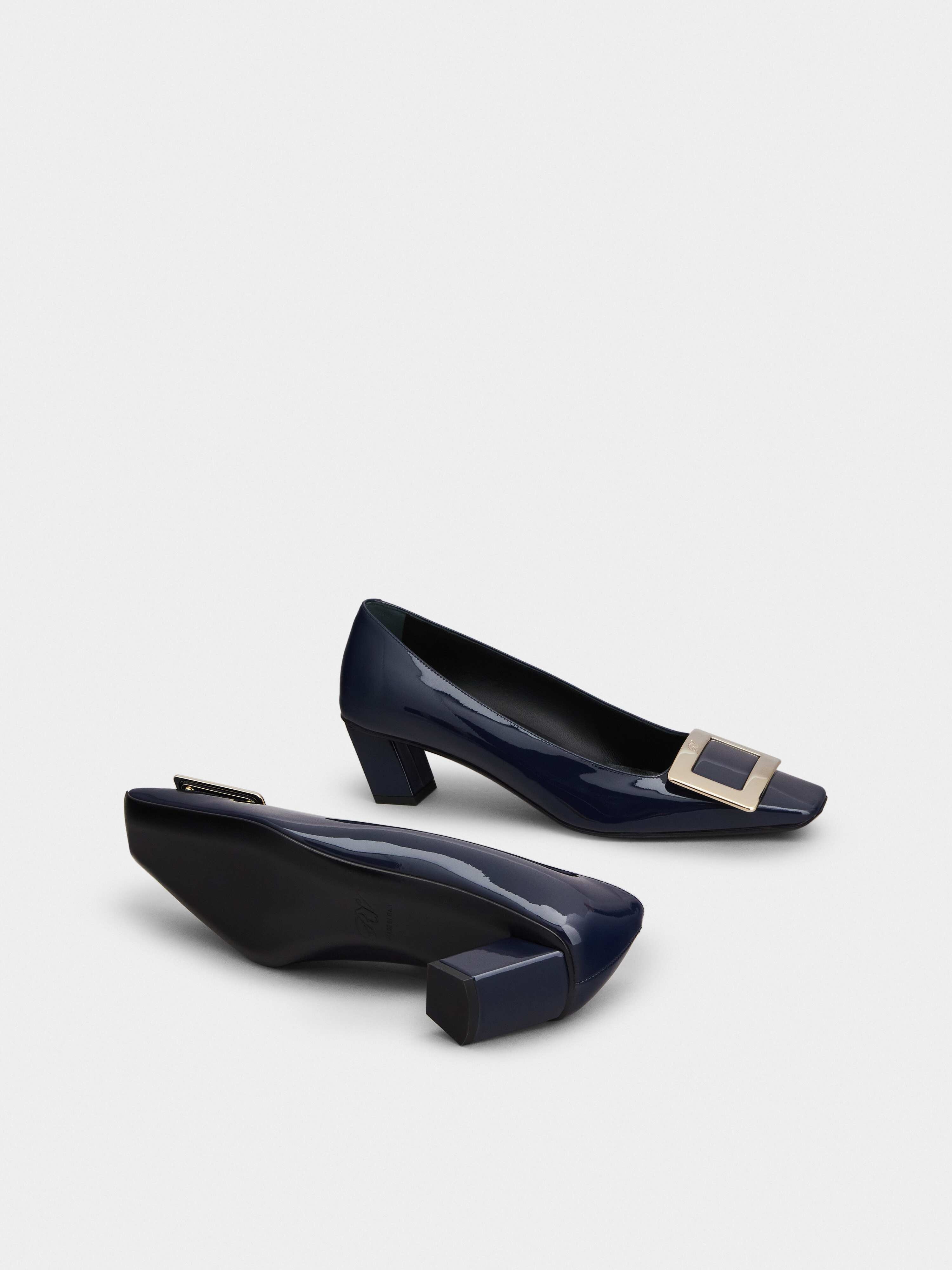 Belle Vivier Metal Buckle Pumps in Patent Leather - 6