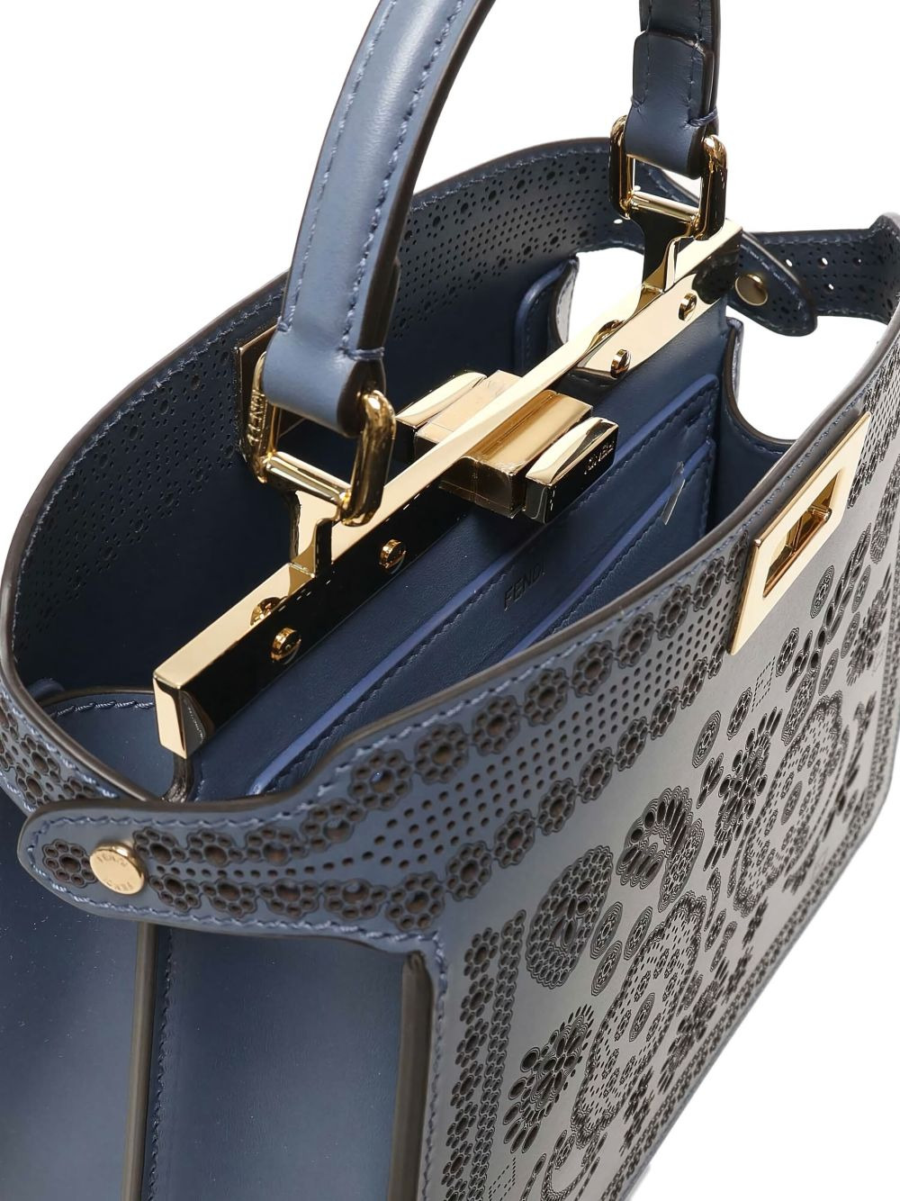 smal Peakaboo ISeeU floral-cutout leather tote bag - 4