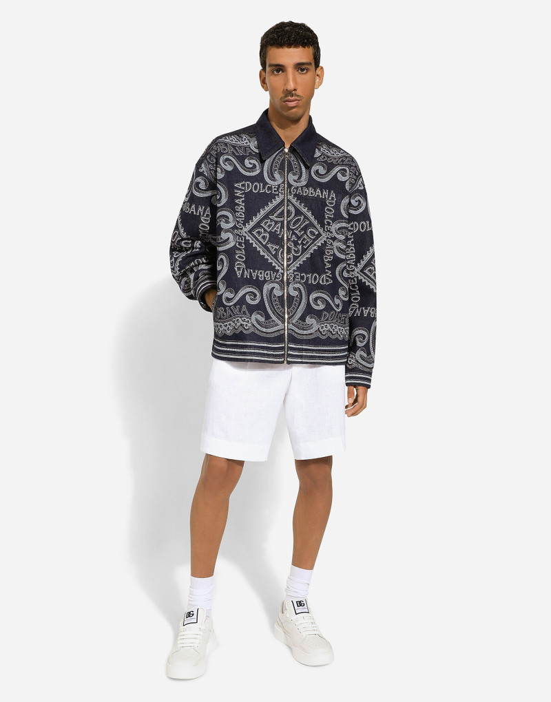 Dolce & Gabbana Marina-print denim blouse outlook