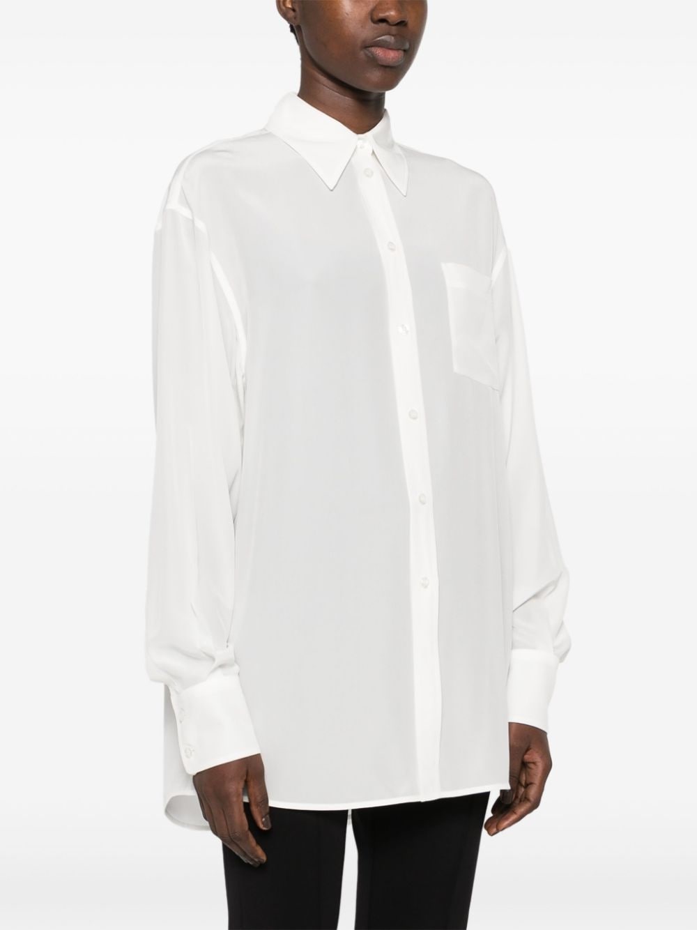 crepe de chine silk shirt - 3