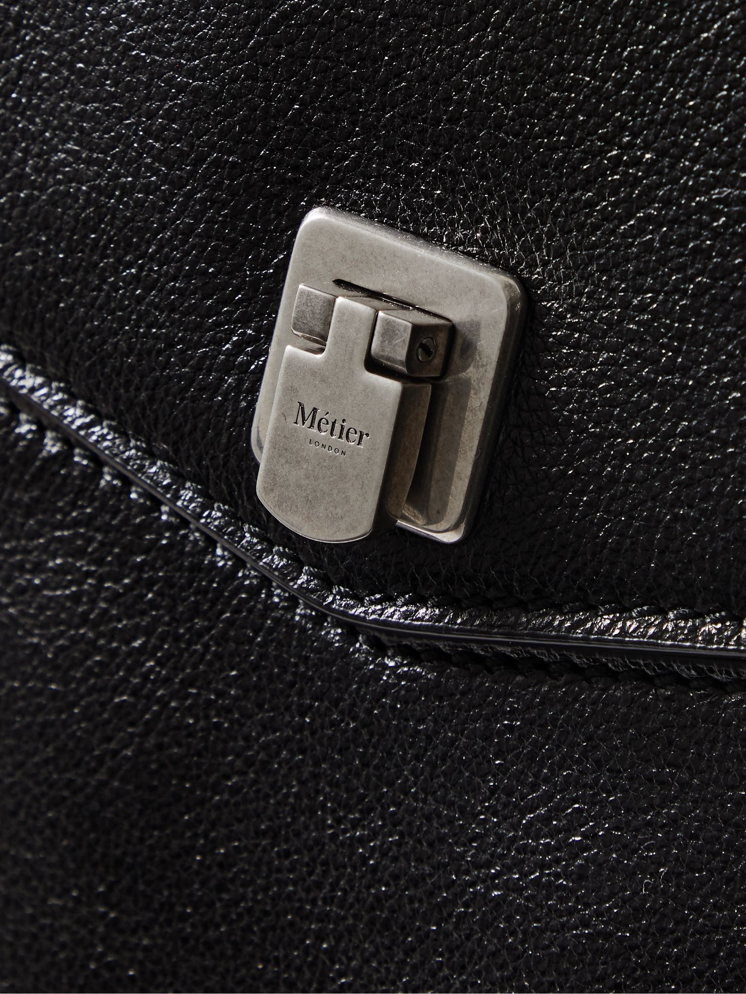 Rider Full-Grain Leather Backpack Black - 4