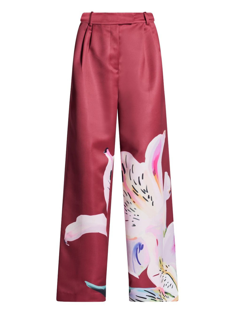 Elisha pleated floral-print trousers 1