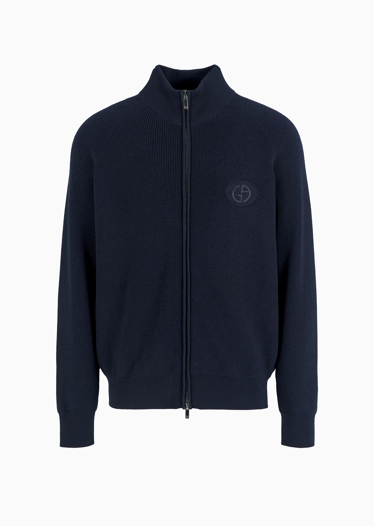 GIORGIO ARMANI Virgin-wool, zip-up cardigan REVERSIBLE