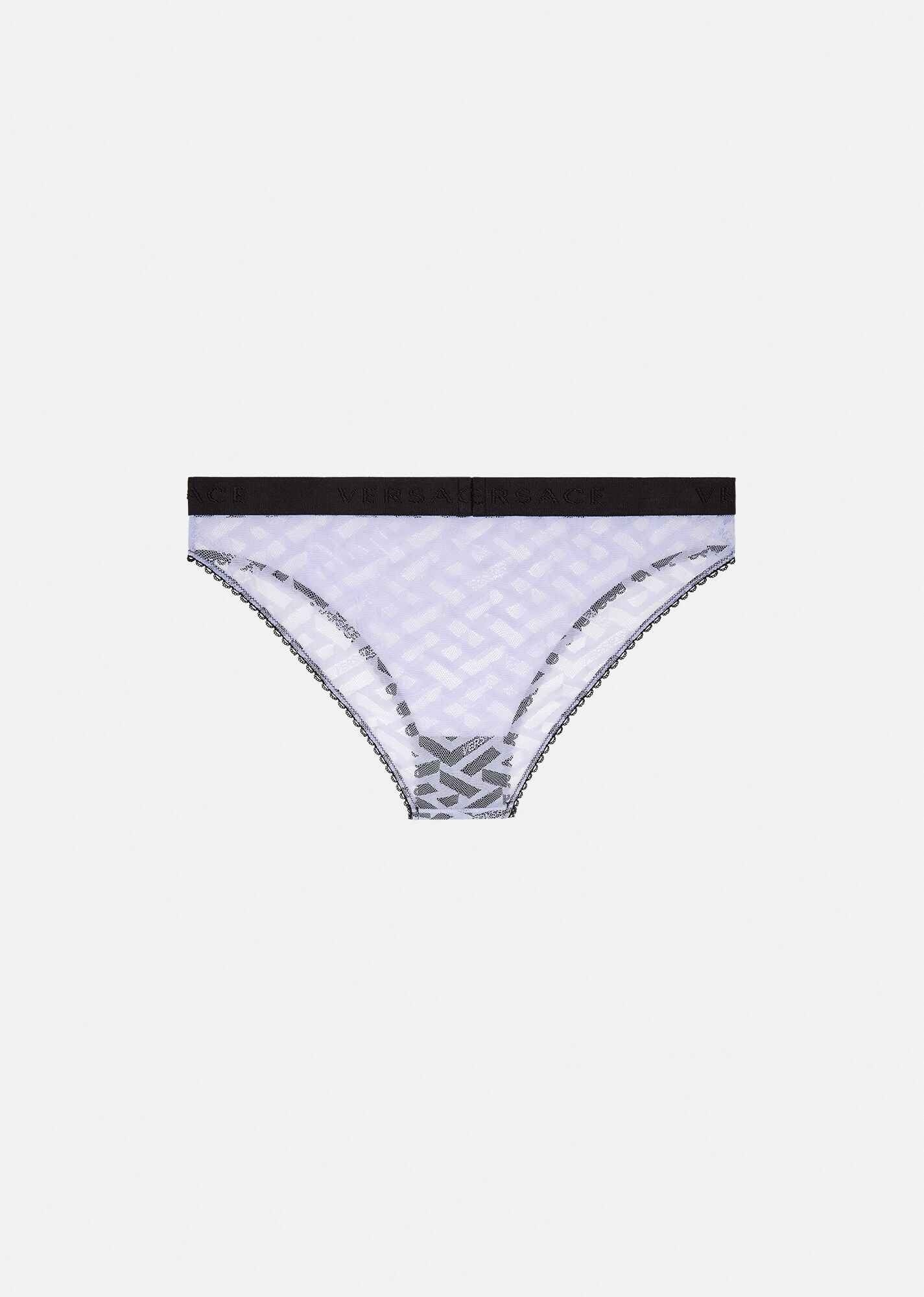 Greca Signature Print Tulle Briefs - 3