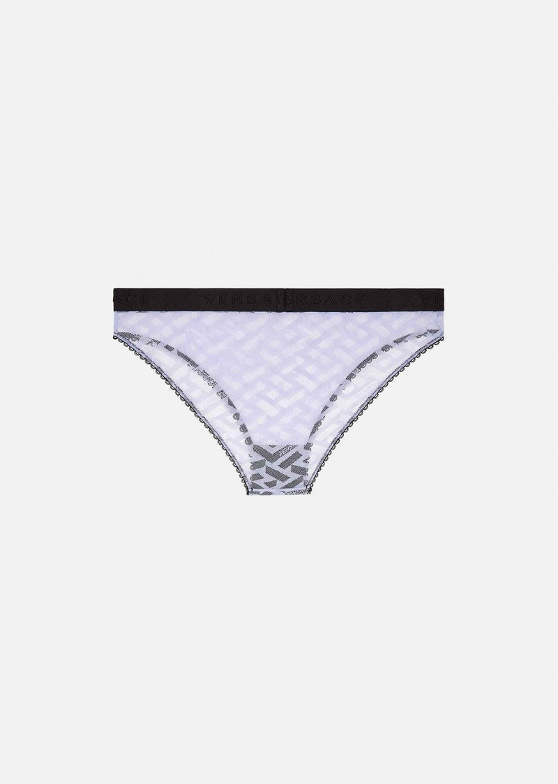 Greca Signature Print Tulle Briefs 3