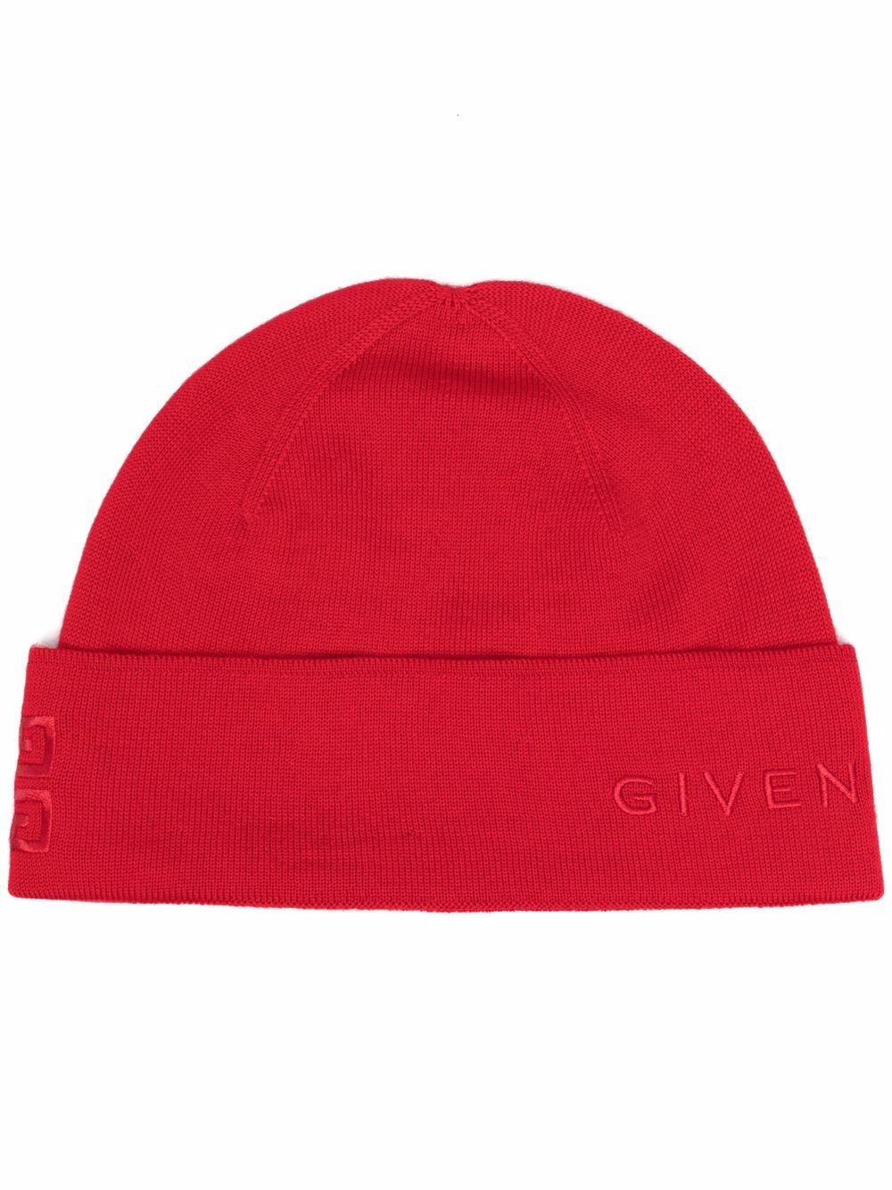 embroidered-logo wool beanie - 1