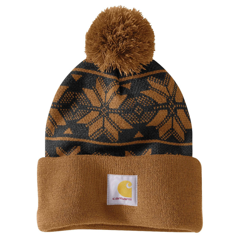 Women's Knit Pom Jacquard Beanie 1