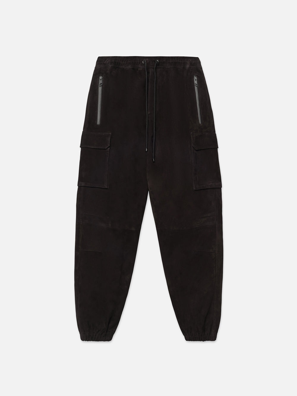 Suede Cargo Jogger in Black - 1