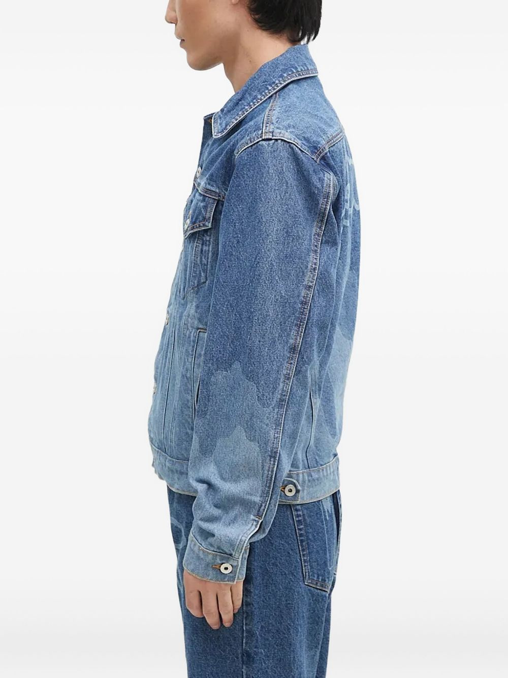 dripping-logo denim jacket - 3