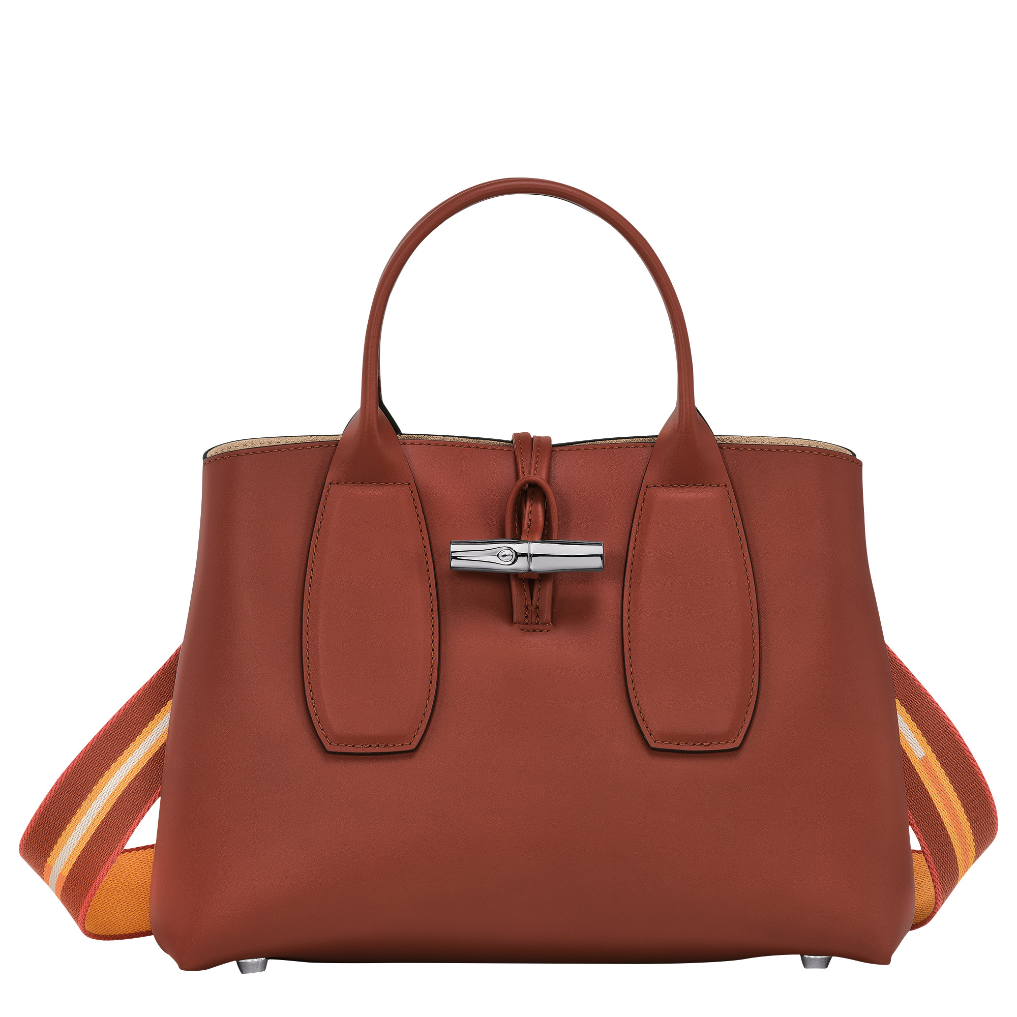Roseau M Handbag Mahogany - Leather - 1