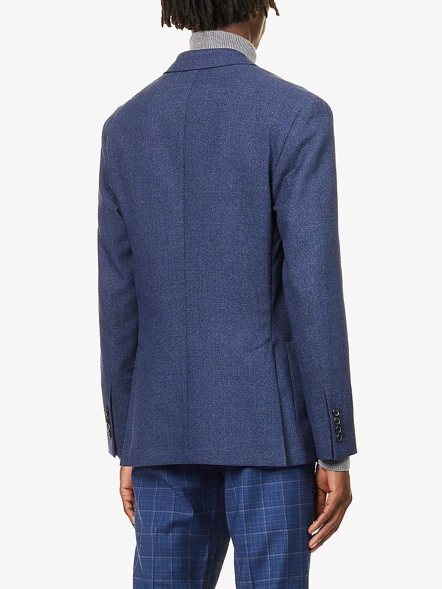 Single-breasted notched-lapel regular-fit wool blazer - 4