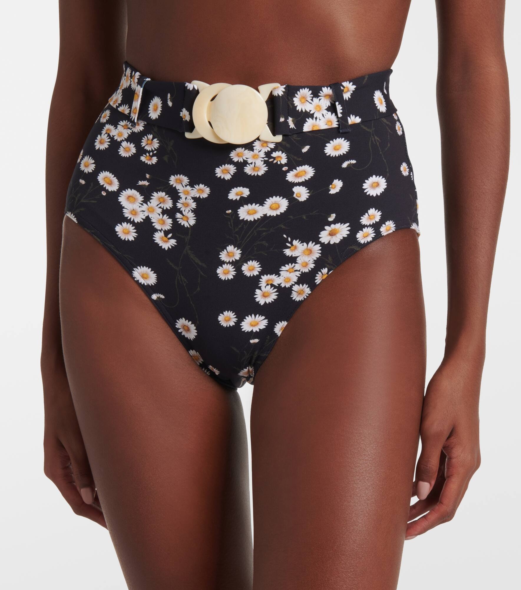 Discret floral high-rise bikini bottoms - 4