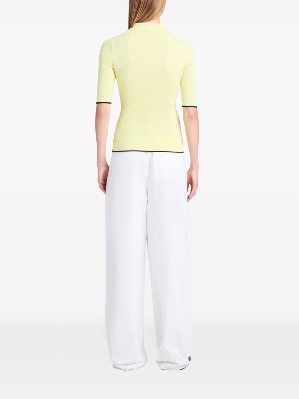 Spencer ribbed-knit polo top - 4