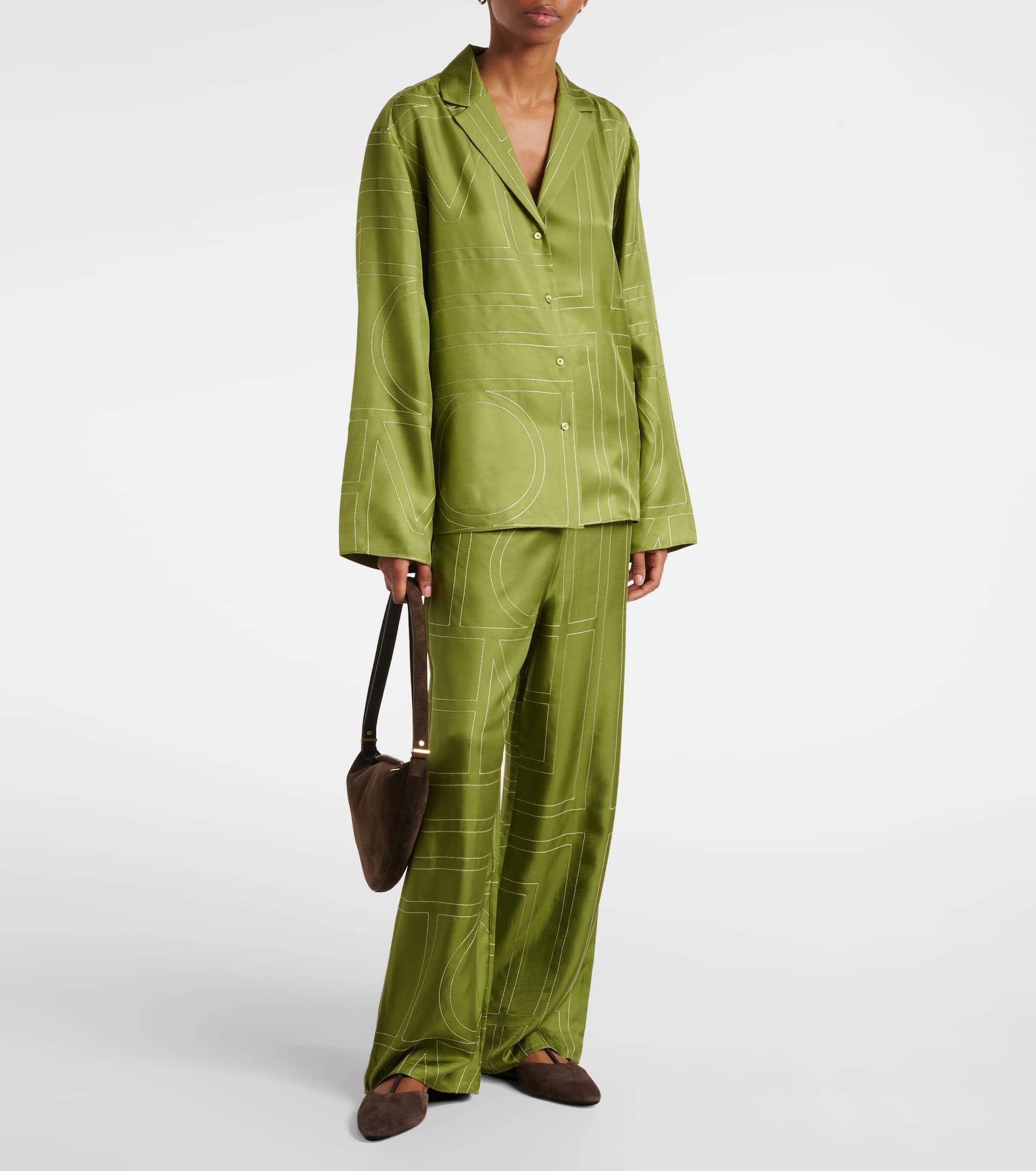 Monogram silk pajama pants - 2
