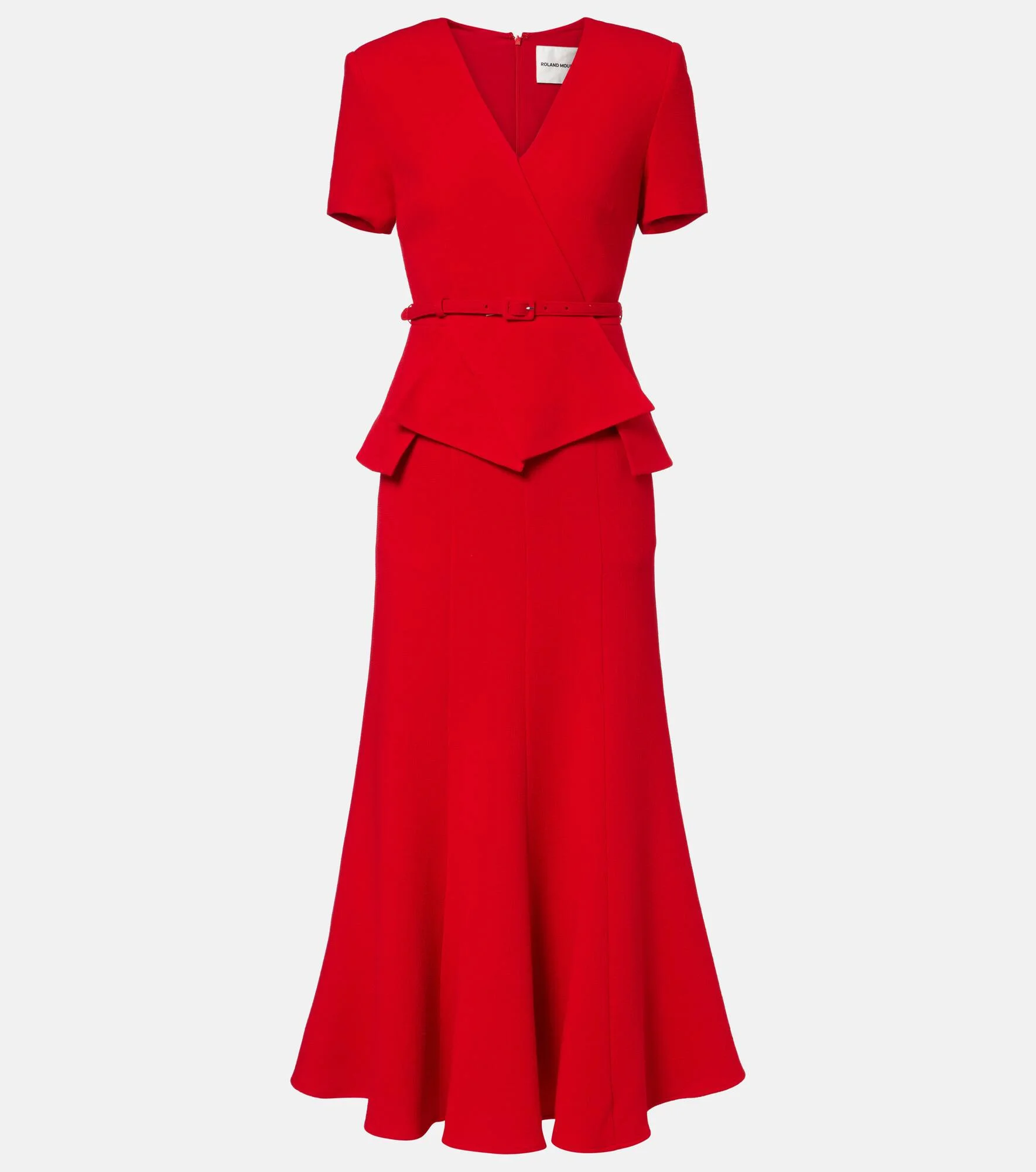 Draped peplum wool midi dress - 1