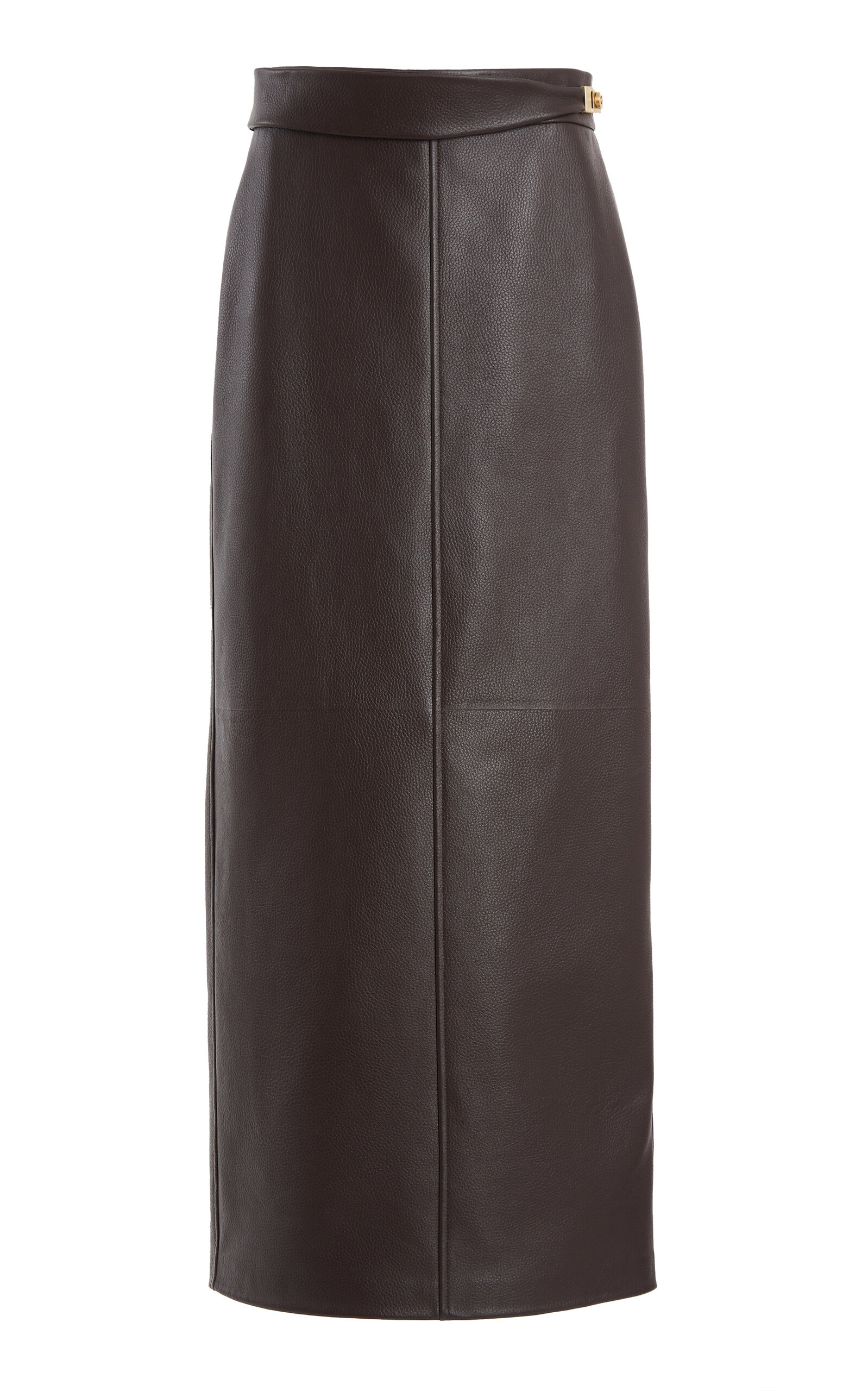 Pencil Leather Maxi Skirt brown - 1
